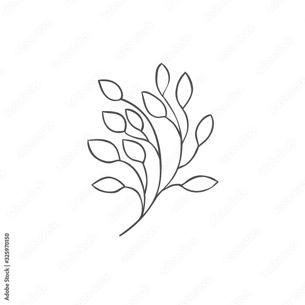 Hand drawn plant branches. Greenery design elements. Botanical logos. Hand drawn plant branches. Greenery design elements. Botanical logos.