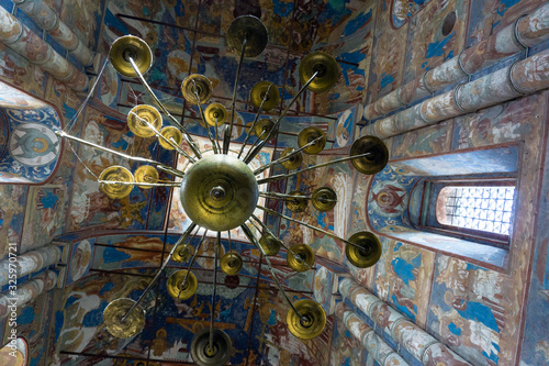 main chandelier inside the Cathedral, Rostov Veliky photo