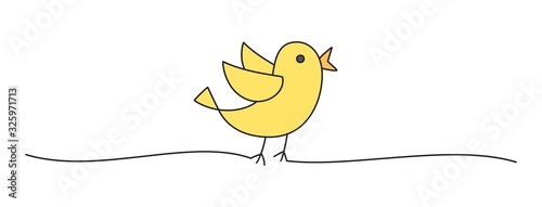 Photo Doodle black Easter chick bird scribble banner