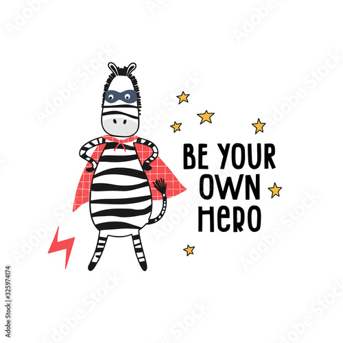 Kids vector illustration of funny zebra