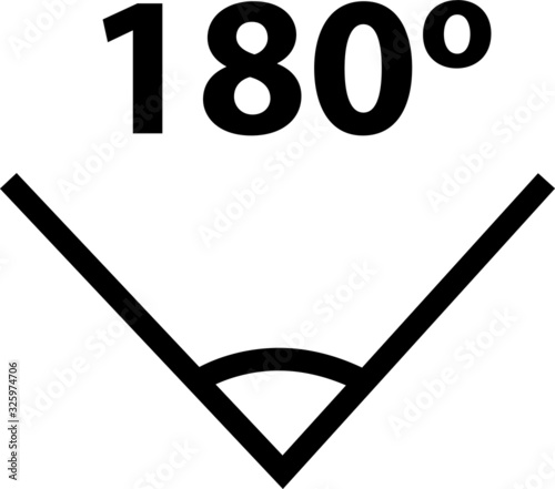 180 degree angle icon,