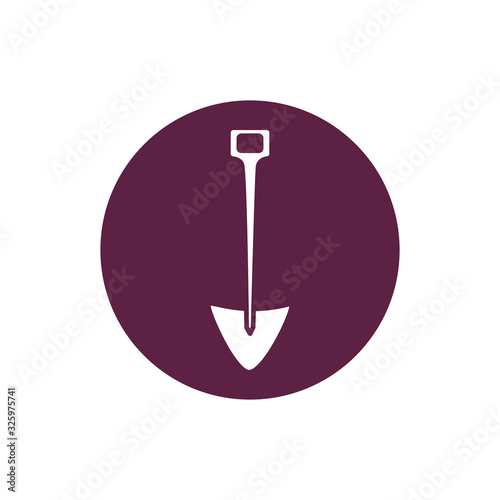 shovel farm tool block style icon