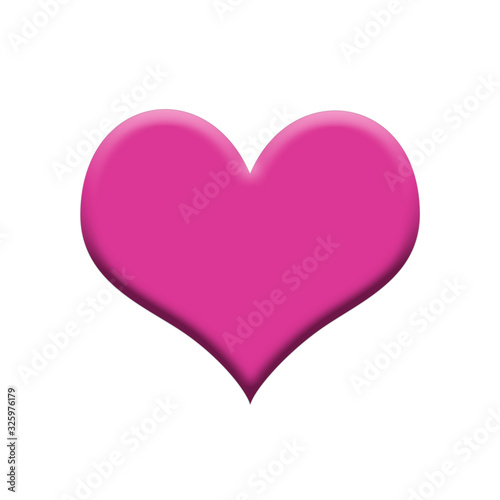 Pink heart isolated on white background