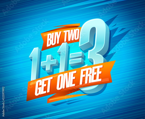 Buy two get one free sale poster