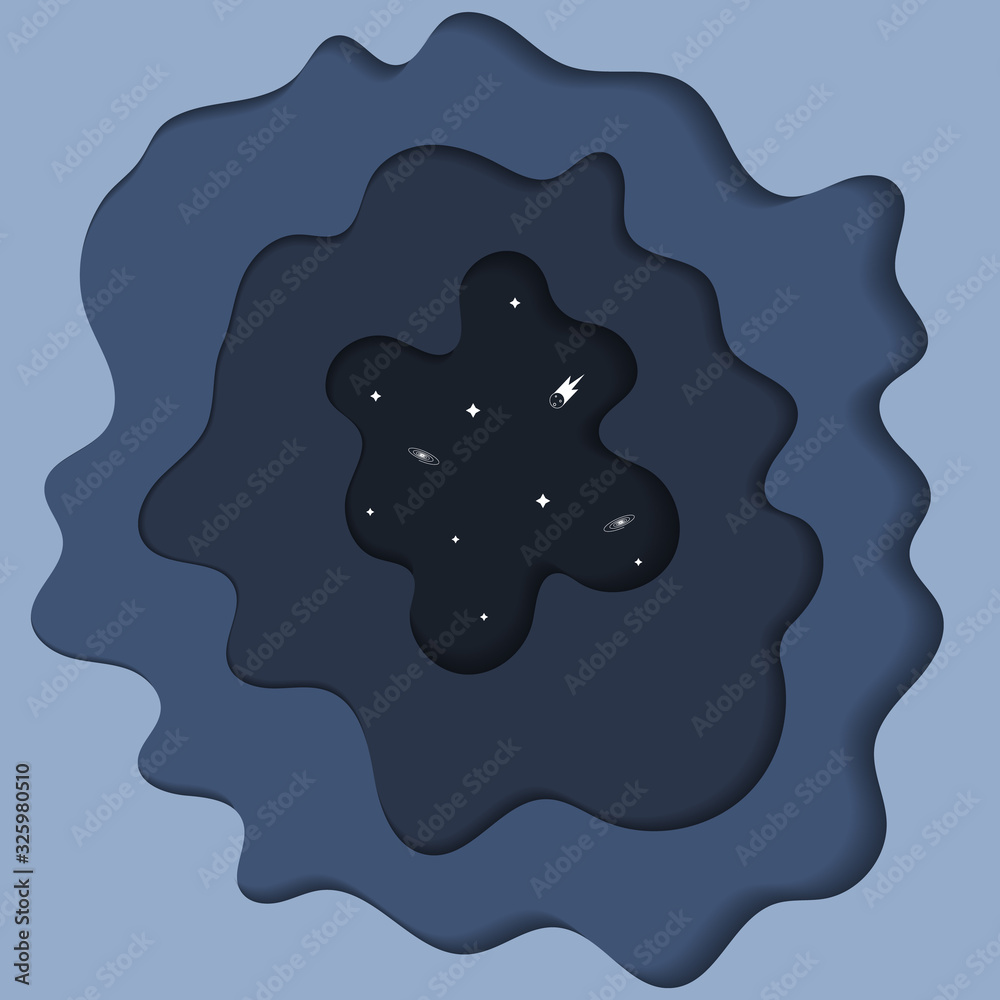 Space background in paper style. Vector illustration Space background in paper style. Vector illustration