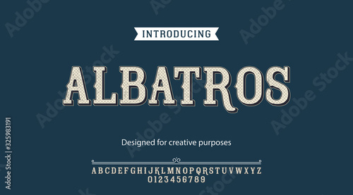 Albatros typeface.For labels and different type designs