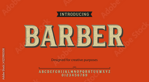 Barver typeface.For labels and different type designs