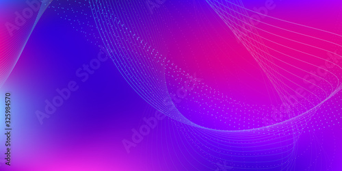 Low Poly Business Card Background. Abstract Speed Technology Concept. Virtual Space. Abstract Blue, Violet Waves on the Motley.