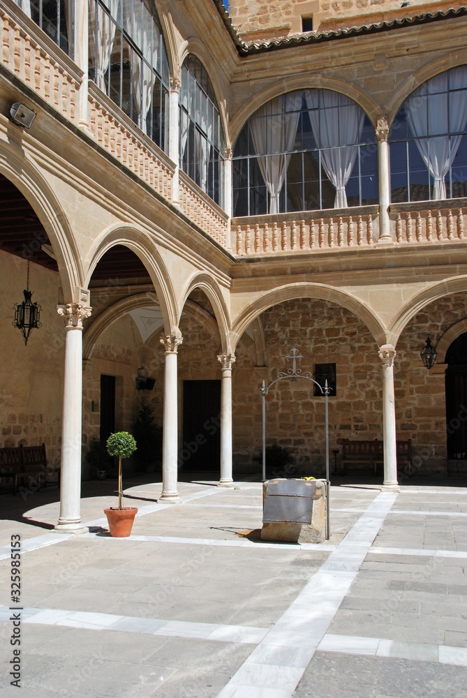 Inner courtyard of the Hospital de Santiago, Ubeda, Spain.