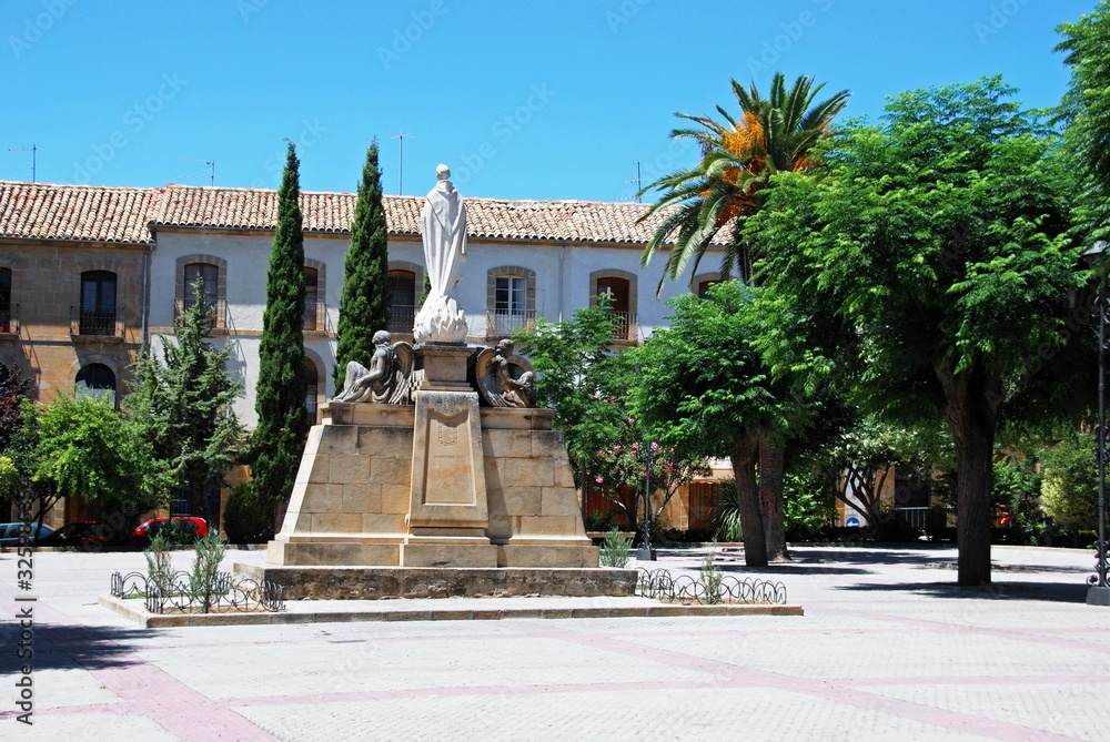 View of St Pauls Church in the First of May square, Ubeda, Spain.
