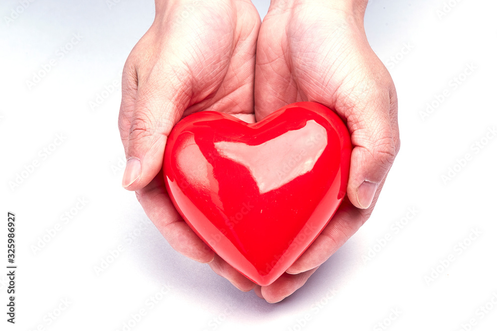 Obraz premium With a red loving hand