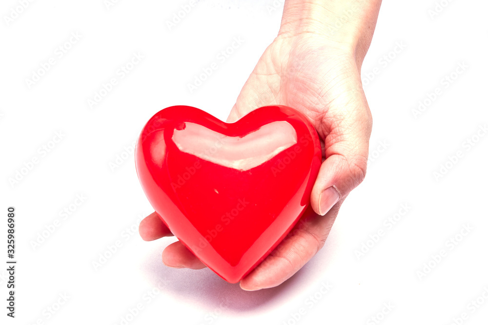 Fototapeta premium With a red loving hand