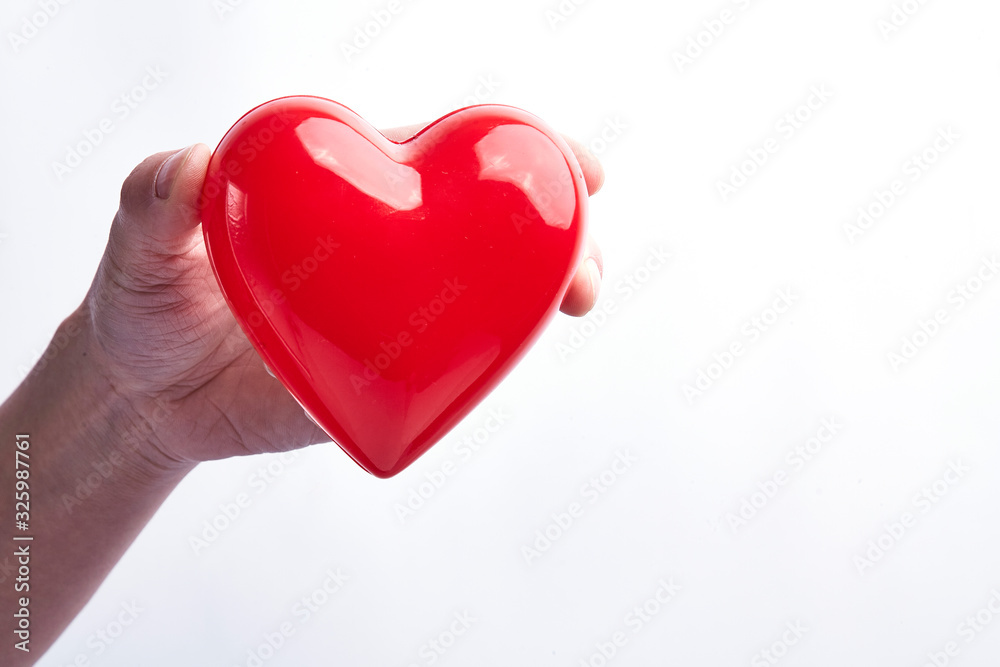Fototapeta premium With a red loving hand