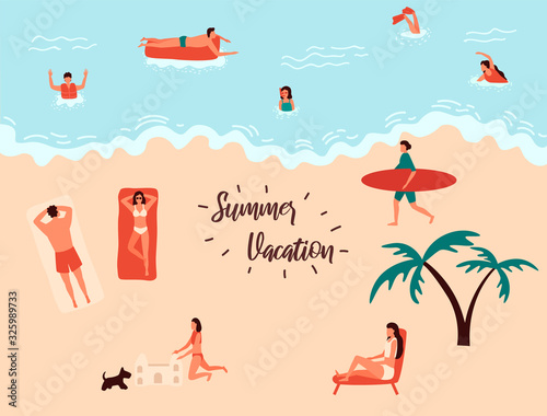 Men or women swimming in swimwear