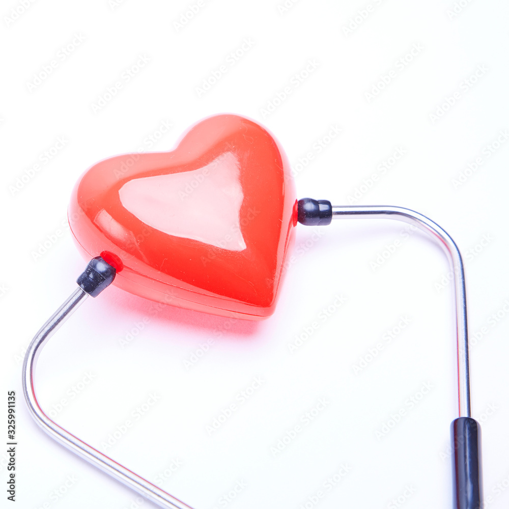 Red heart and stethoscope