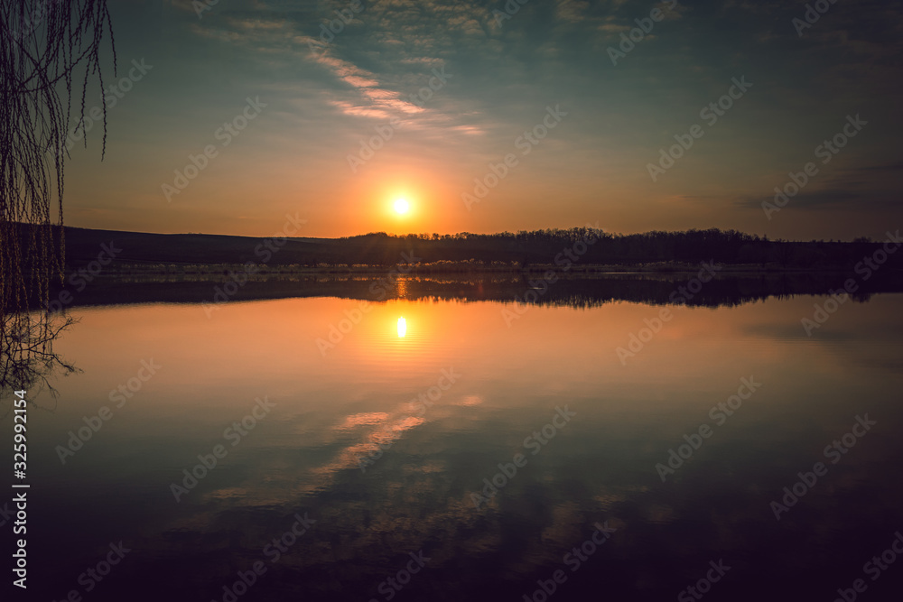 Sunrise on river