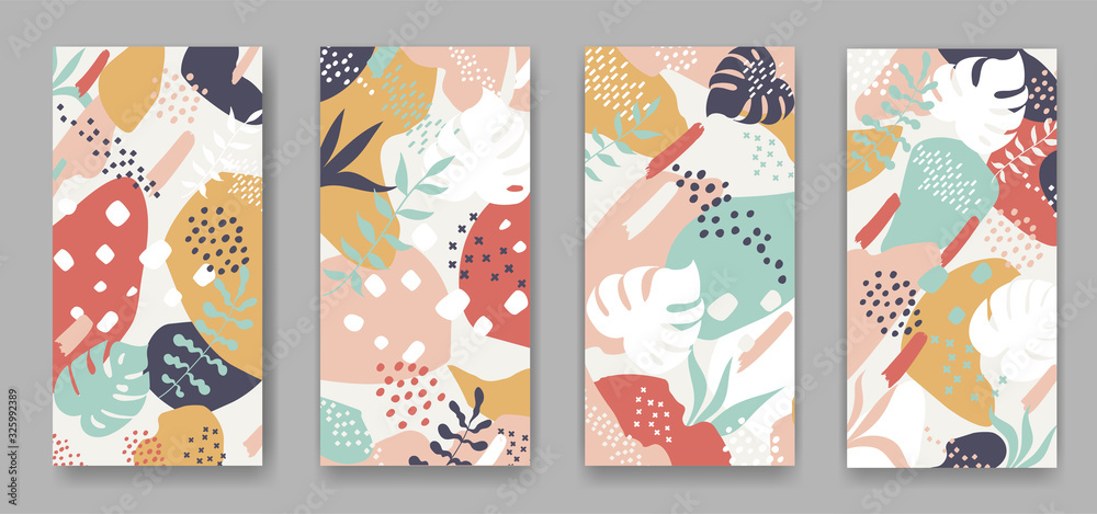 Plakat Set of vector banners with abstract ornament