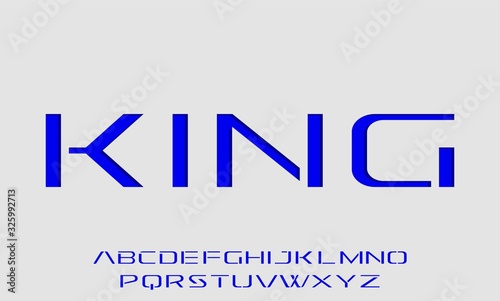 KING THE MODERN AND FUTURISTIC TYPEFACE VECTOR FONT