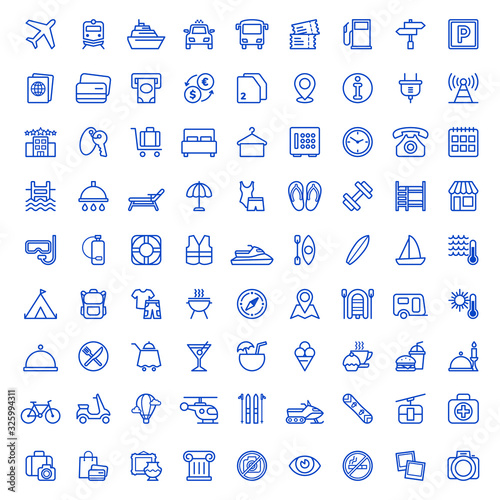 Set of travel icons. Vector illustration