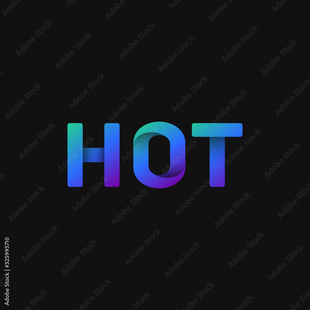 Folded paper word 'HOT' with dark background, vector illustration Folded paper word 'HOT' with dark background, vector illustration