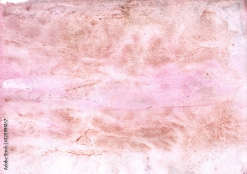 Pink brown watercolor. Abstract painting background. Watercolor texture