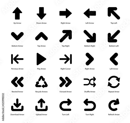  Direction Arrows Solid Vectors Pack 