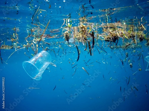 Photography Plastic pollution in the ocean near Marsa Alam, Egypt