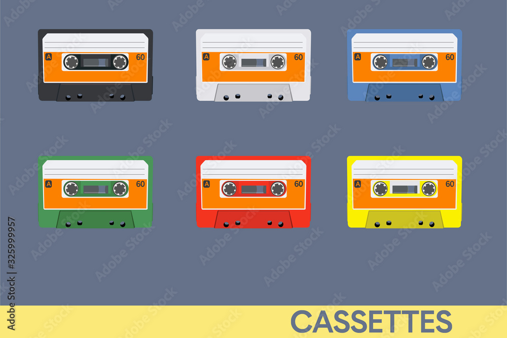 Εκτύπωση καμβά Vintage Cassettes or Music Tapes