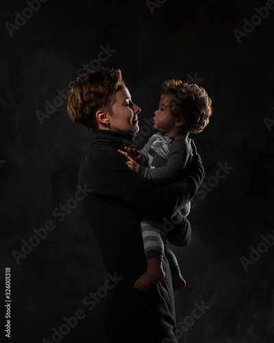 woman with a baby in her arms