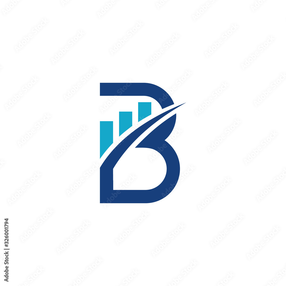 initial b letter with simple finance growth concept logo design initial b letter with simple finance growth concept logo design