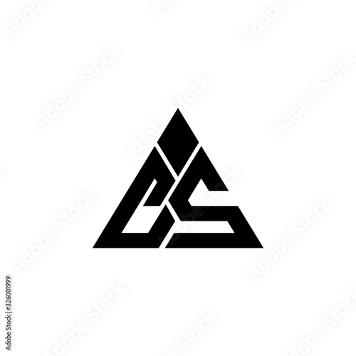 initial CS logo design for peak mountain vector illustration