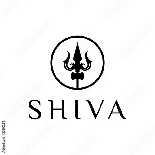 classic Shiva Logo Design ,Trident Vector Illustration