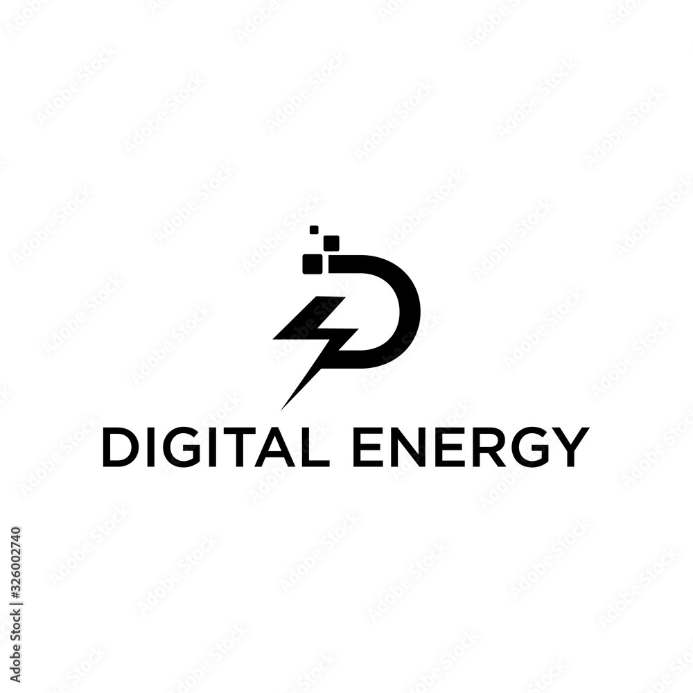 initial d Logo design and Electric Storm Vector Illustration initial d Logo design and Electric Storm Vector Illustration