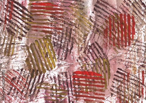 Abstract red brown striped art. Painting background. Abstract texture