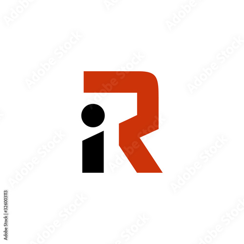 Modern IR RI Initial Logo Design, Minimalist Vector Symbol with Geometric Shape for Corporate Branding, Technology, and Business Identity, Simple and Elegant Black and White Logotype