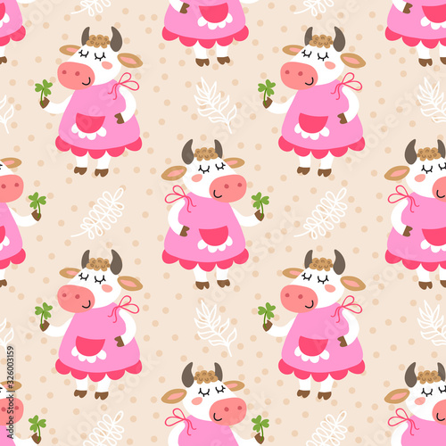 Cute cartoon cow