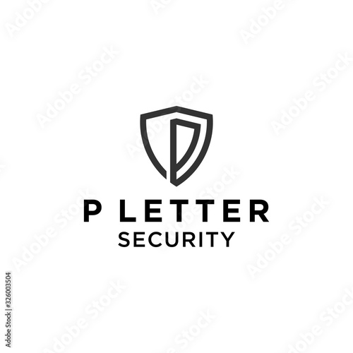 Free Download Abstract Letter P Security Logo Design, Shield and Protection Concept, Creative and Modern Branding for Safe and Secure Business Identity, Geometric Icon - GFXLoad