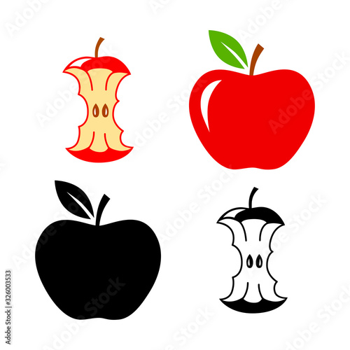 Apple icon set, vector illustration