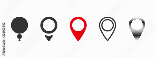 Red maps pin. Location map icon. Location pin. Vector icon photo