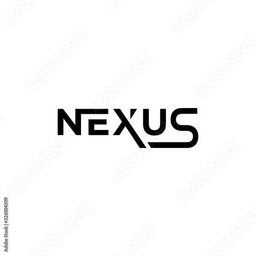 creative typography of nexus logo design photo