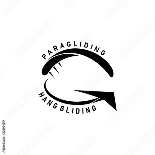 Skydiving and Paragliding Action Logo. Creative Vector Design for Extreme Sports, Adventure, and Outdoor Activities. Modern and Dynamic Concept for Parachuting or Gliding Brands.