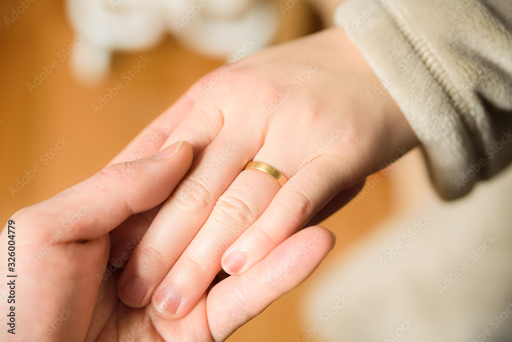 A wedding ring. We are married. A wedding ring. We are married.