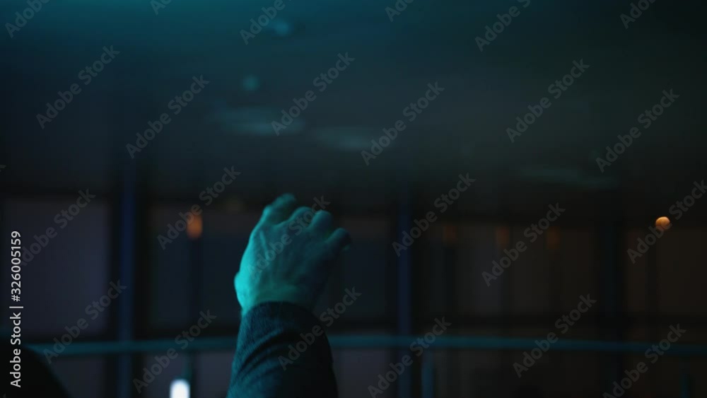 programmer uses invisible virtual screen on dark background programmer uses invisible virtual screen on dark background