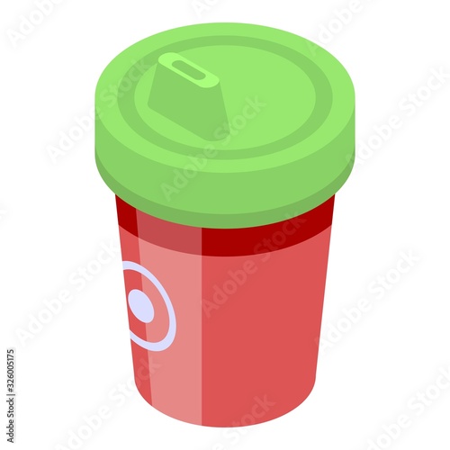 Sippy cup icon. Isometric of sippy cup vector icon for web design isolated on white background