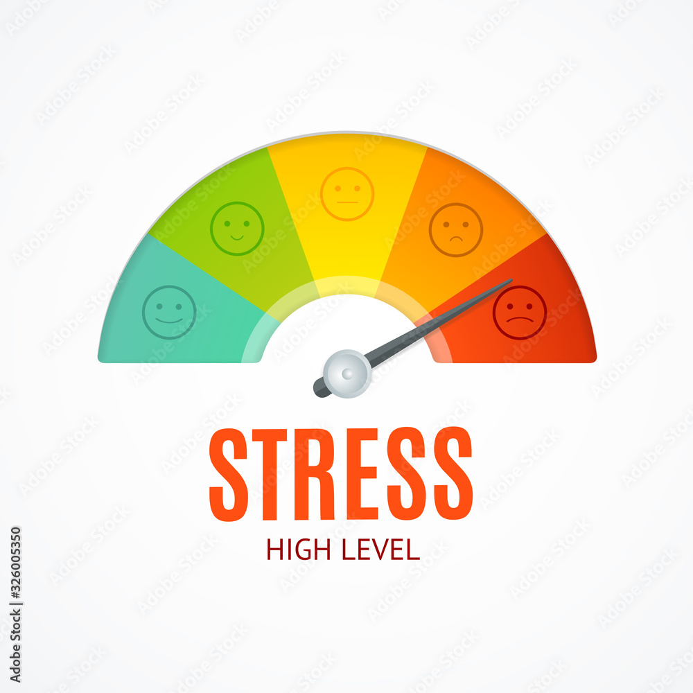 Realistic Detailed 3d Stress Indicator Counter. Vector