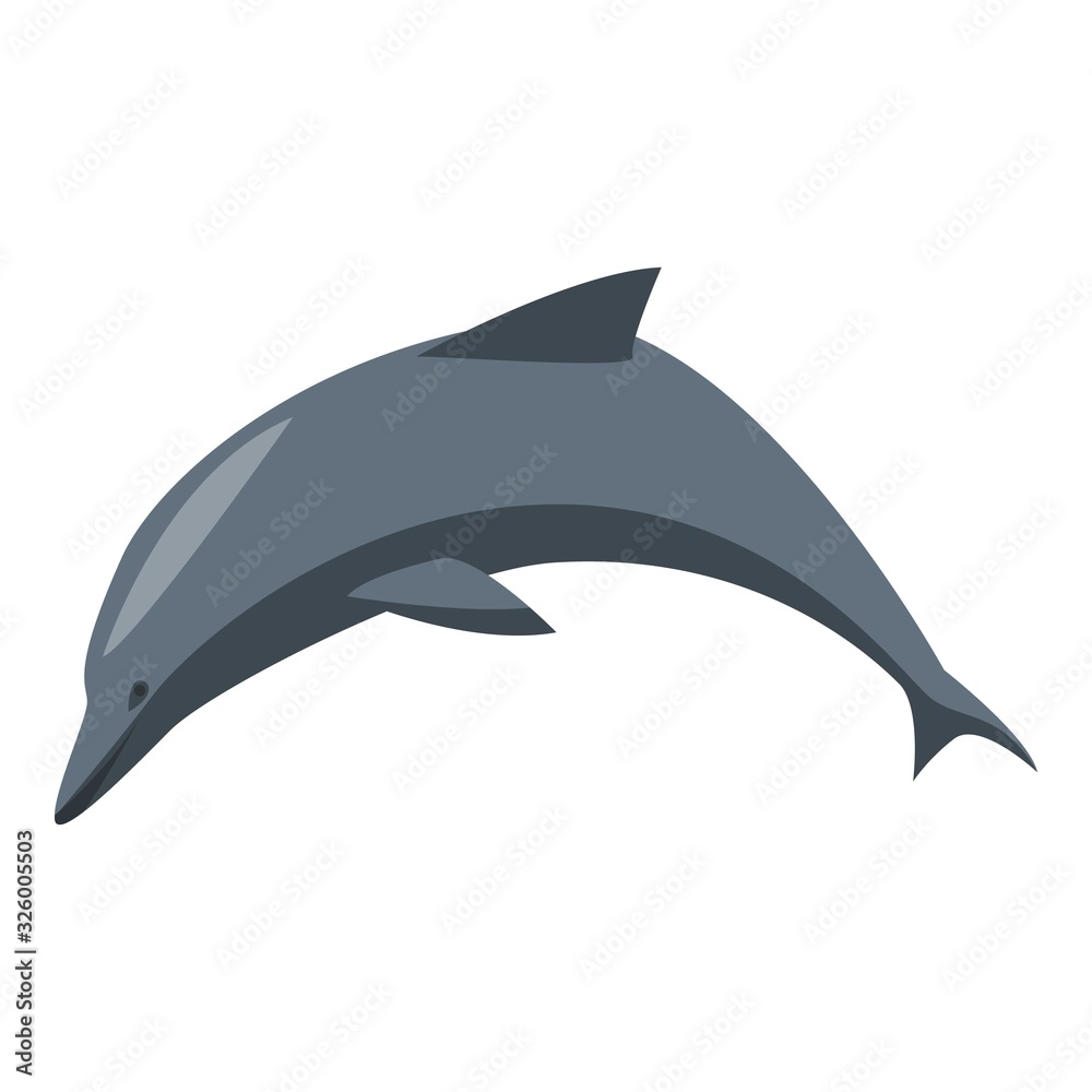 Fototapeta premium Dolphin icon. Isometric of dolphin vector icon for web design isolated on white background