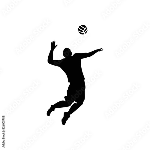 Player volley ball silhouette icon