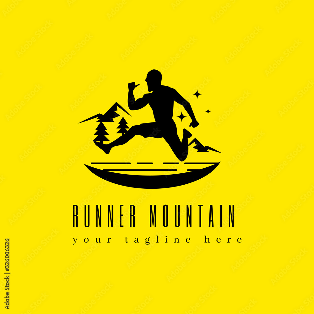 Template Runner Mountain Logo nature for your company