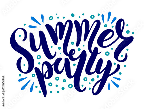 Hello summer - vector logo text with doodle sun rays