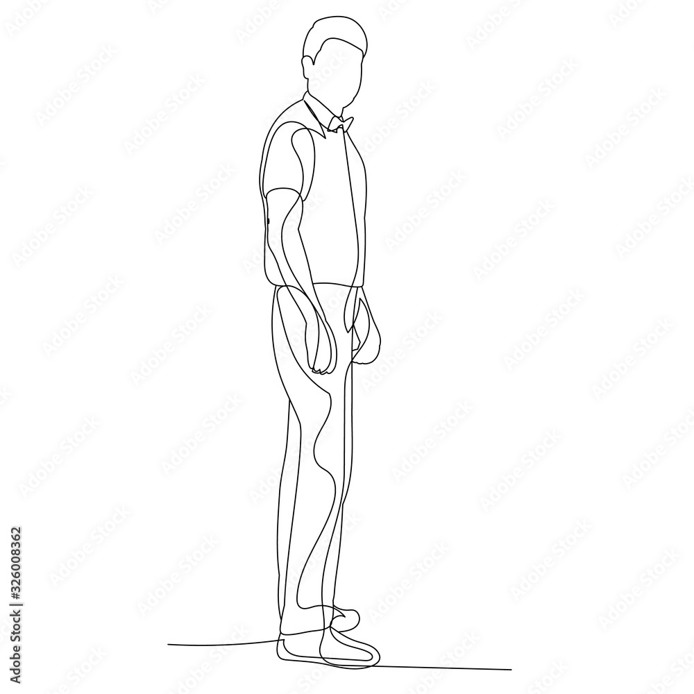 man continuous line drawing, sketch man continuous line drawing, sketch